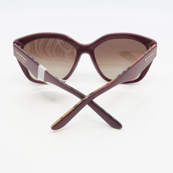 B 4261 3835/13 Burberry Burgundy/ Brown Gradient Sunglasses 57mm with case - Picture 6 of 6